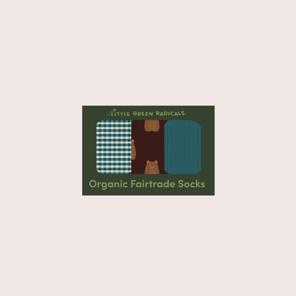 Teddy Bear Ankle Socks 3 Pack