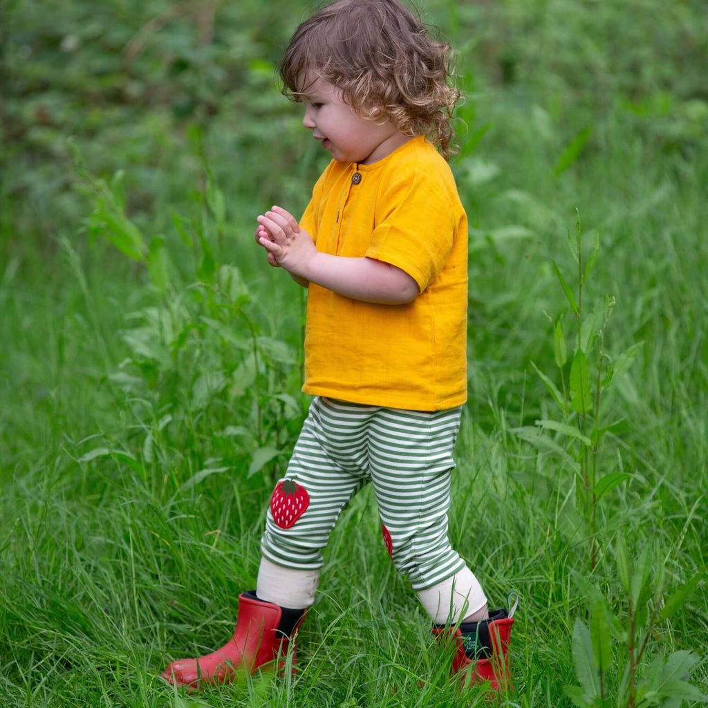 Strawberries Knee Patch Striped Joggers