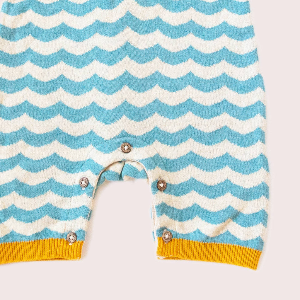 Pale Blue Honeycomb Knitted Shortie