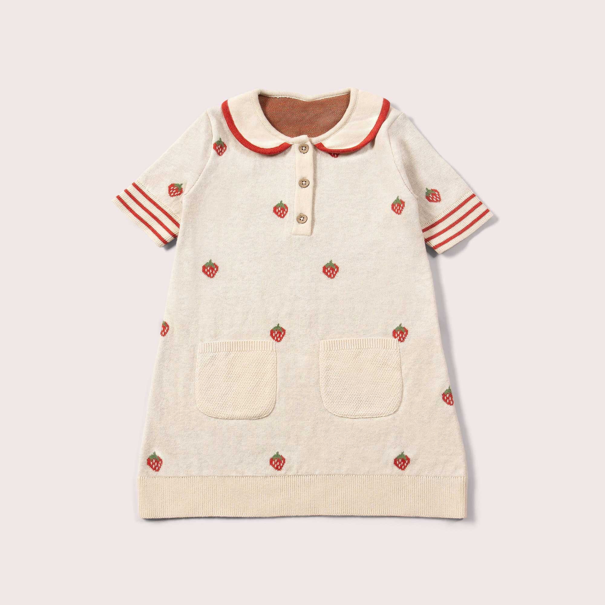 Strawberry Days Knitted Collar Dress