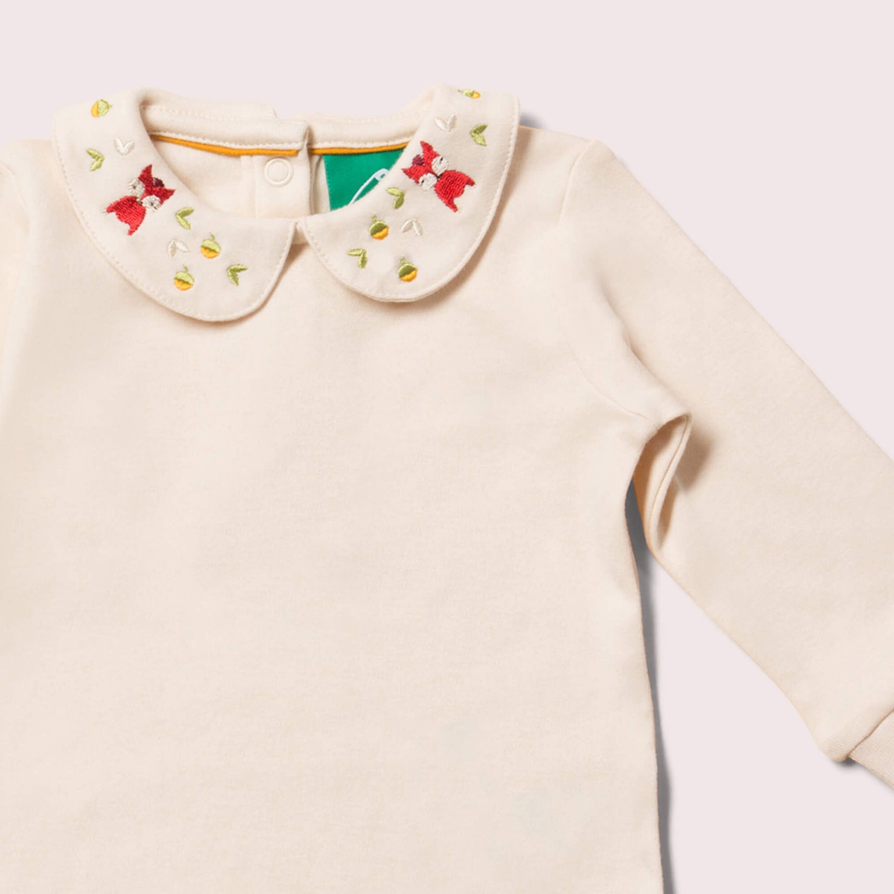 Little Green Radicals Autumn Fox Embroidered Baby Body