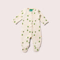 Little Green Radicals Cream Winter Trees Organic Waffle Babygrow