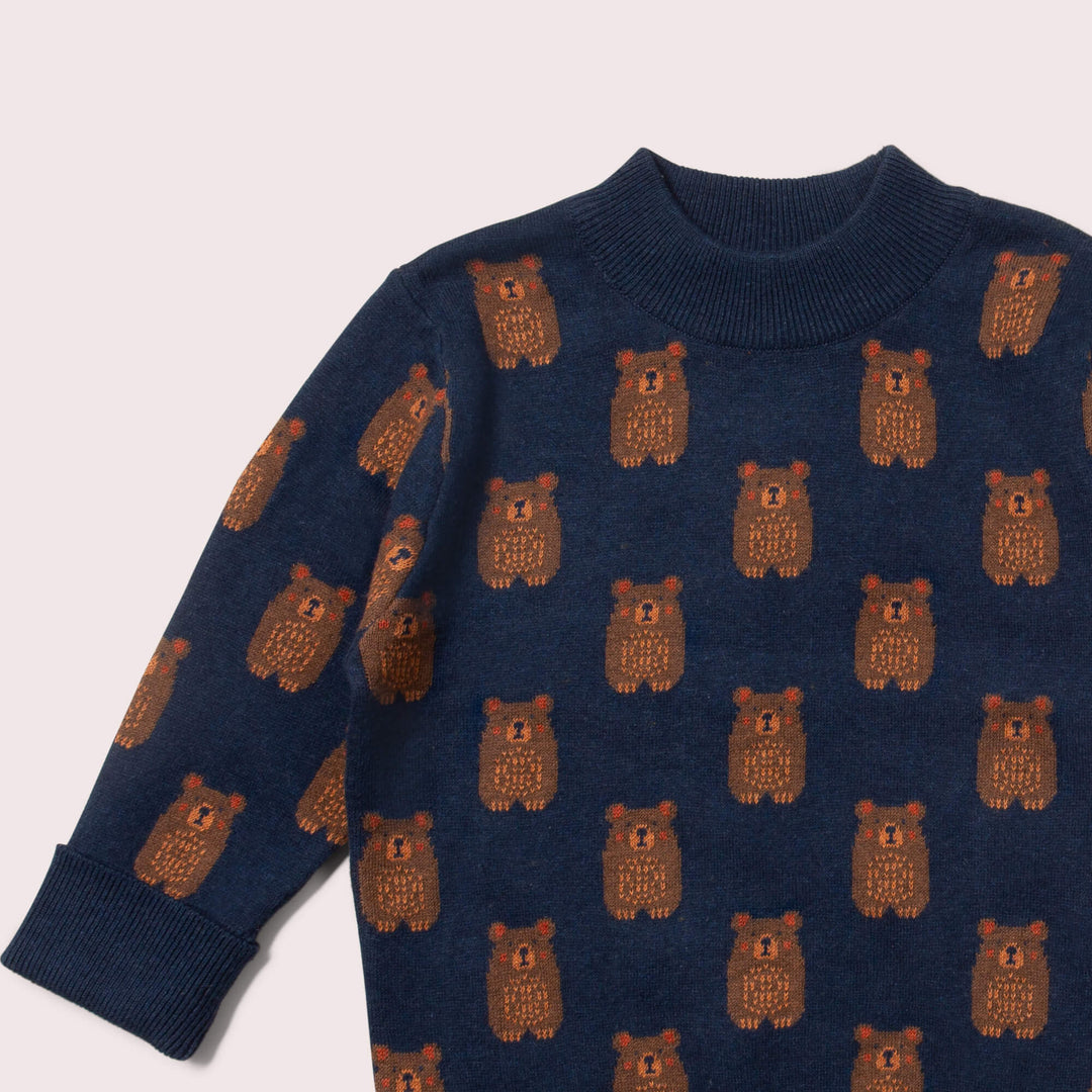 Little Green Radicals Teddy Bears Knitted Jumper