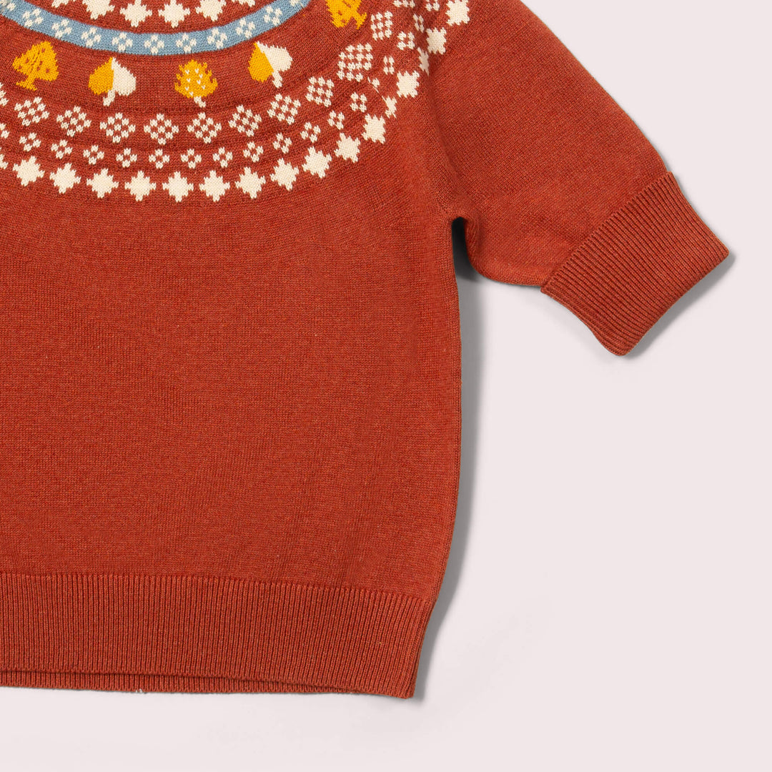 Little Green Radicals Autumn Leaves Fairisle Knitted Jumper