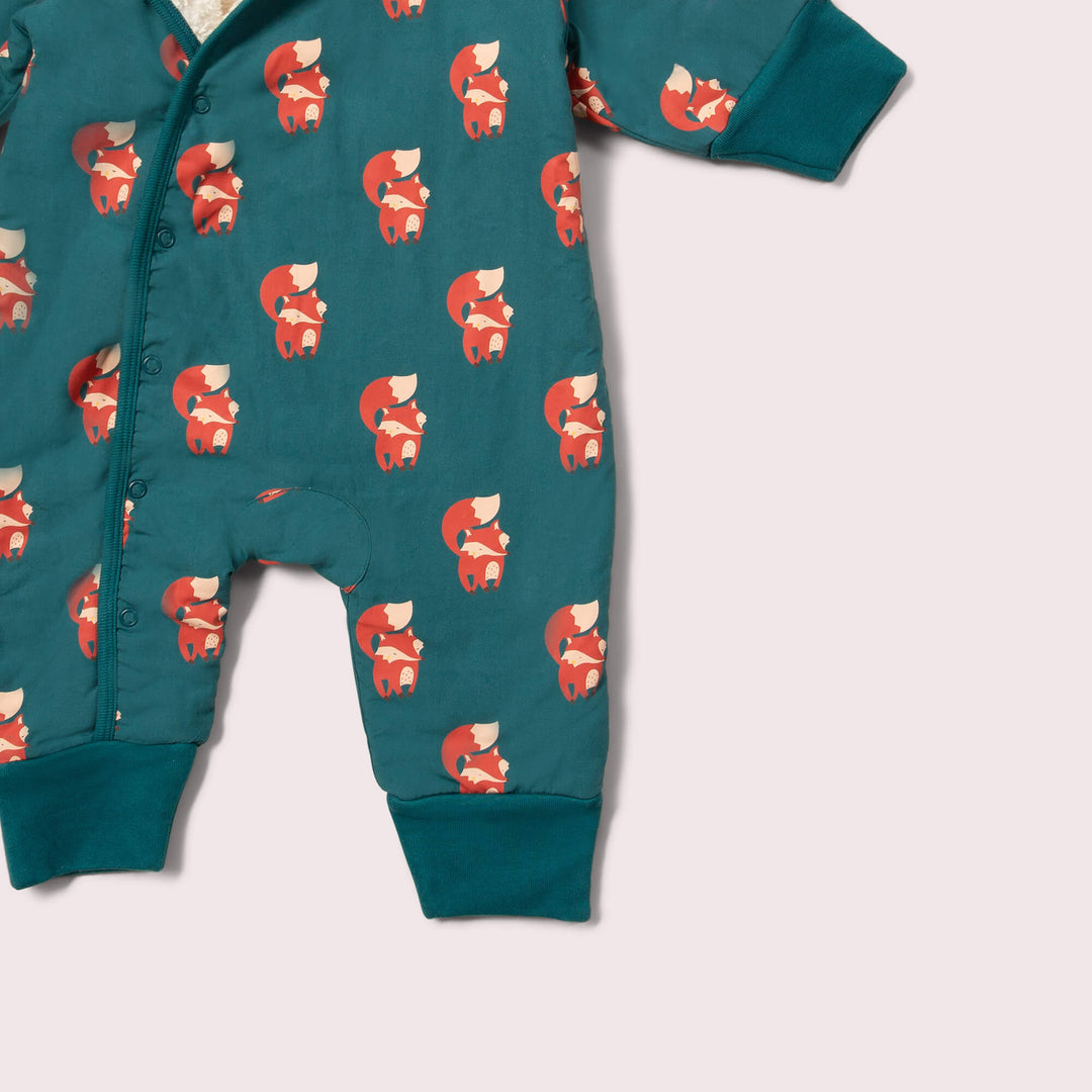 Little Green Radicals Red Foxes Sherpa Lined Snowsuit