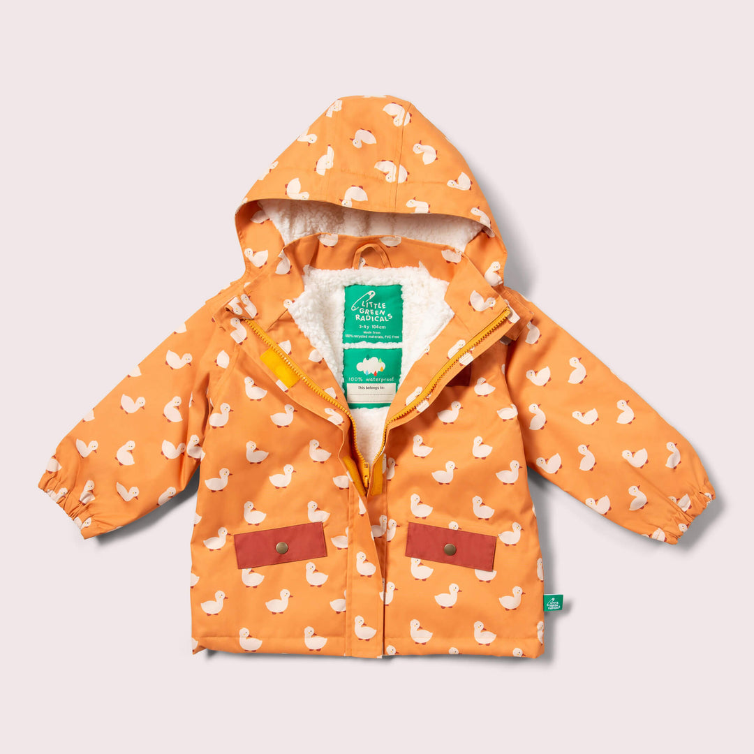 Little Green Radicals Gold Ducks Recycled Waterproof Adventure Winter Coat