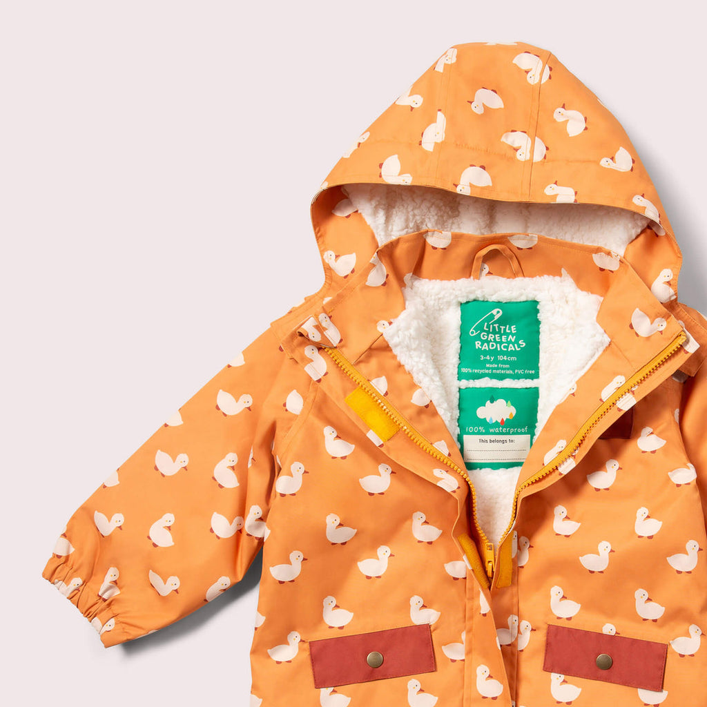 Little Green Radicals Gold Ducks Recycled Waterproof Adventure Winter Coat
