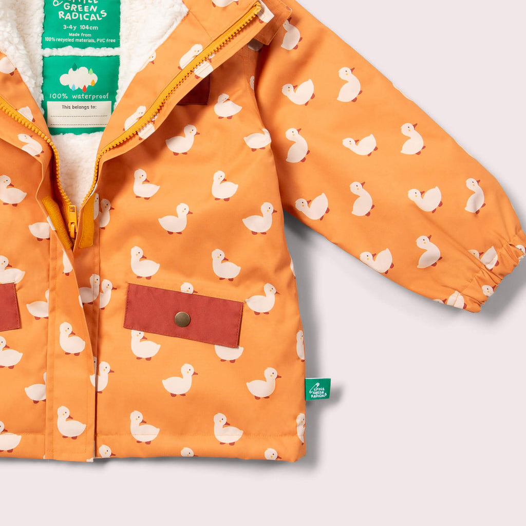 Little Green Radicals Gold Ducks Recycled Waterproof Adventure Winter Coat