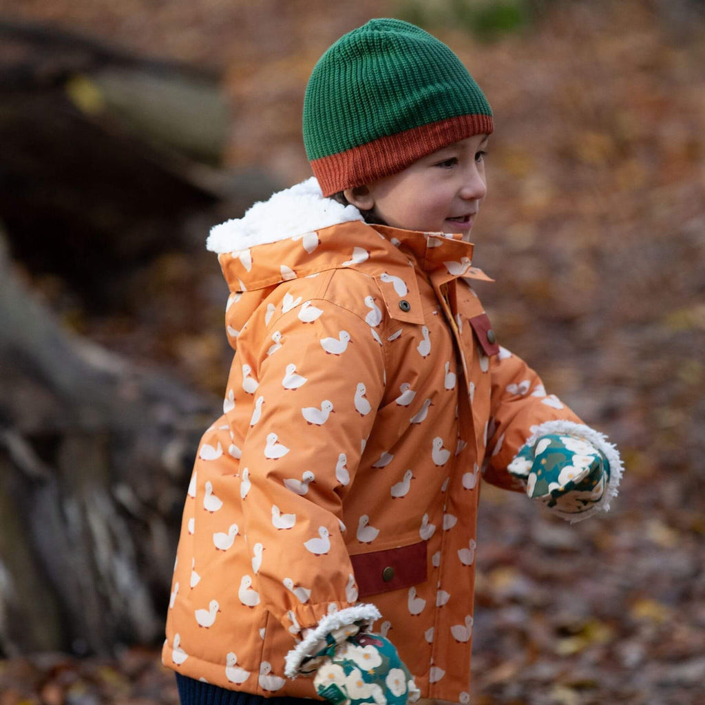 Little Green Radicals Gold Ducks Recycled Waterproof Adventure Winter Coat