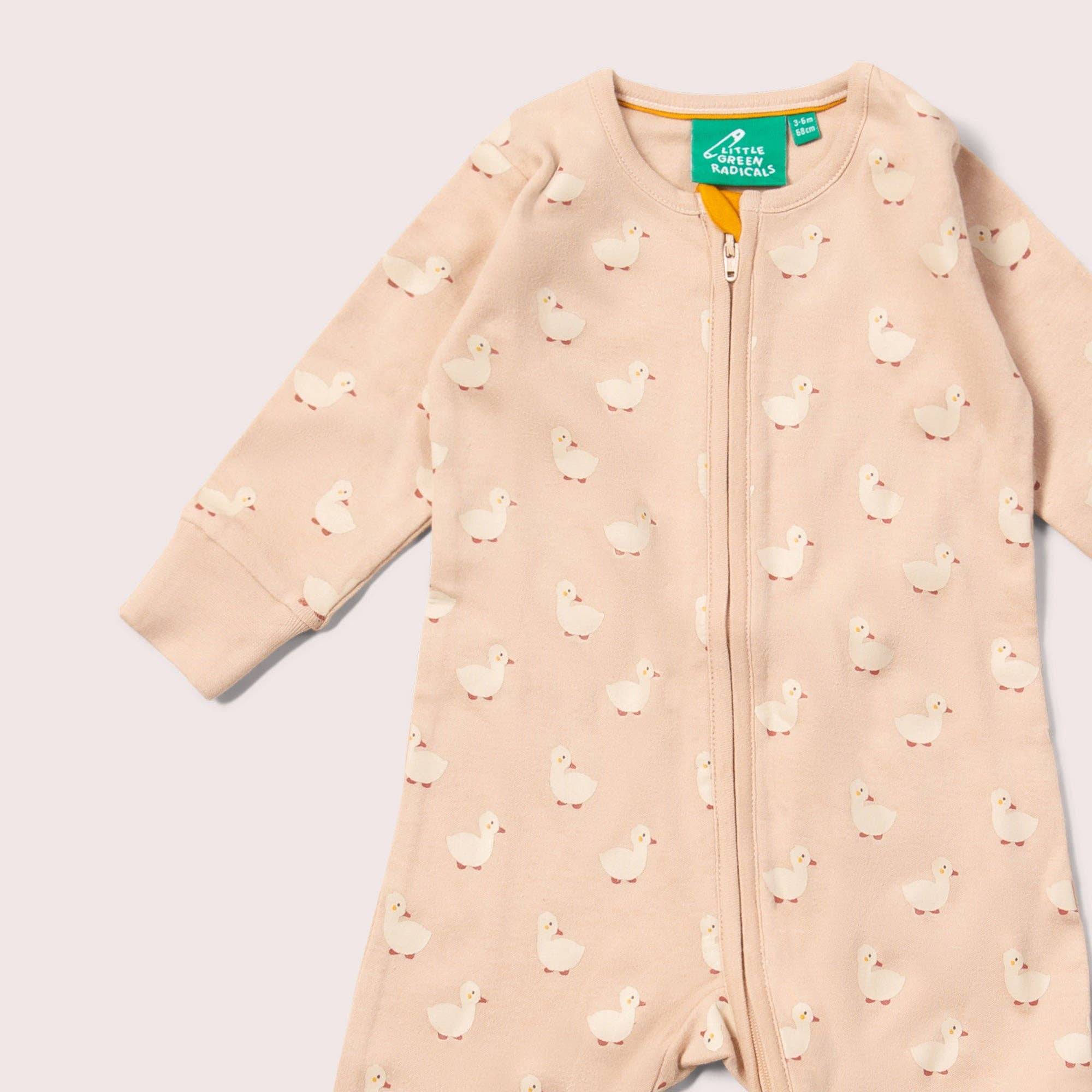 Puddle Ducks Zip Organic Babygrow