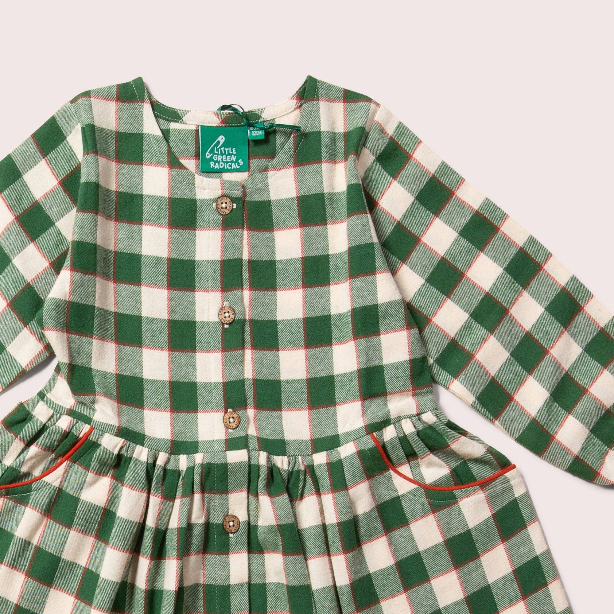 Fern Green Check Comfy Pocket Dress